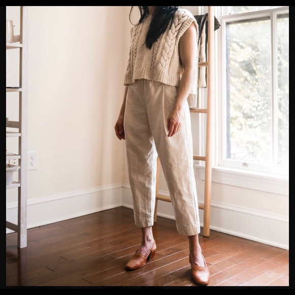 Elastic Waist Twill Pleated Pant Trouser 25-6” W - Picture 2 of 6